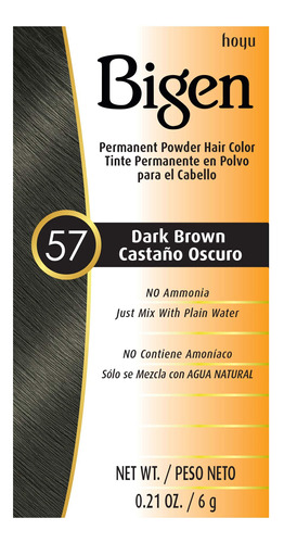 #57 Dark Brown Bigen - Polvo Permanente - Paquete De 6