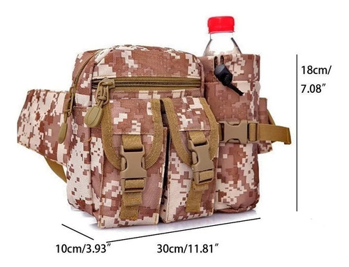Bolso Canguro Tactico Viaje 5 Bolsillos Portabotella Desmont