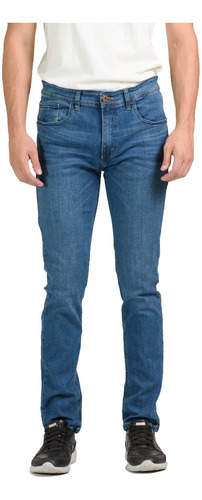 Jean Azul Slim Fit Elastizado Moda Hombre Mistral 50125