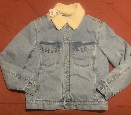 Chamarra Denim Borreguito Mango (Usado)