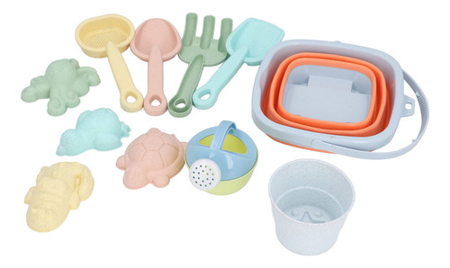 Juego De Juguetes De Playa Orange Kids, Cubo De Arena Plegab