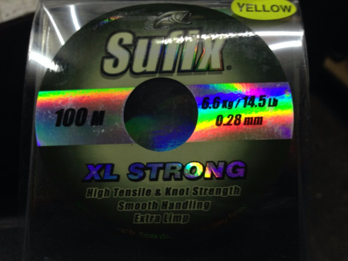 Nylon Monofilamento Sufix Xl Strong 0.28mm Amarillo 100mts