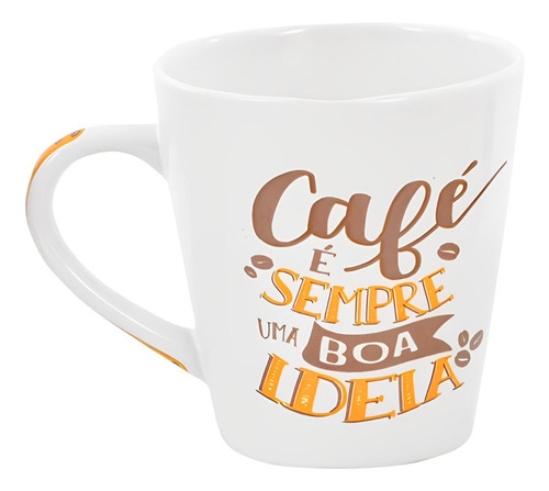 Caneca Cerâmica Positive Morning 300ml Frases Café - Wincy