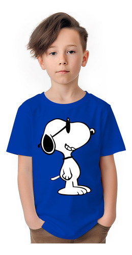 Polera Niños Snoopy Cool Gafas Peanuts 100% Algodon Wiwi