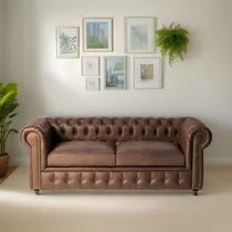 Comprar Sillon Chester Chesterfild Pana O Lino Antimanchas 3 Cuerpos