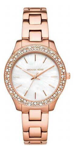 Reloj Michael Kors Liliane Original Para Dama E-watch Color De La Correa Rosa