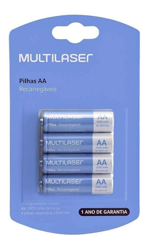 Pila Recargable Mlaser Aa 2500mah Blister X4 Pilas Doble A