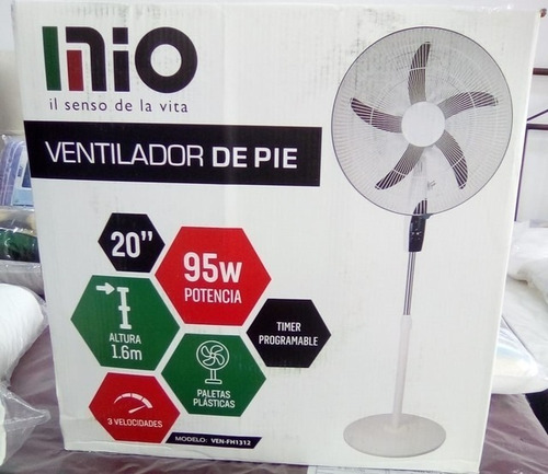 Imagen 3 de 10 de Ventilador De Pie 20 Pulgadas Con 3 Velocidades Blanco 95w