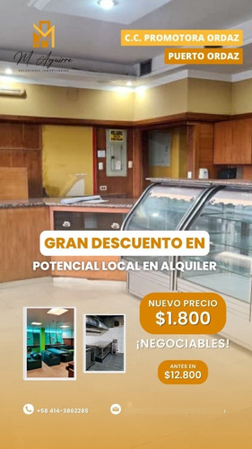 Local Comercial En Alquiler, Centro Comercial Promotora Ordaz, Puerto Ordaz