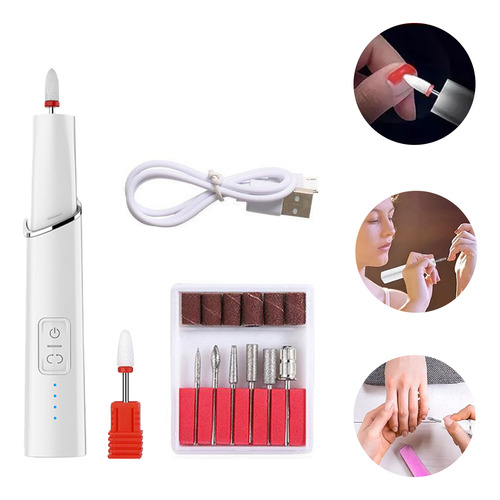 Fresas Torno Esmeril De Uñas Recargable Usb Portatil Fresas