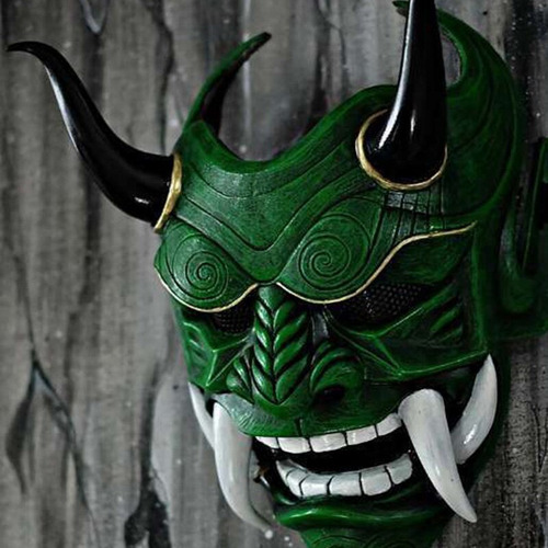 Máscara Demoníaca Hannya, Japonesa, Oni Samurai, Noh Kabuki,