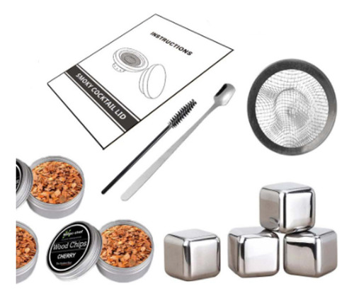 Kit De Fabrico De Cocktails Com Maçarico E Lascas De Madeira