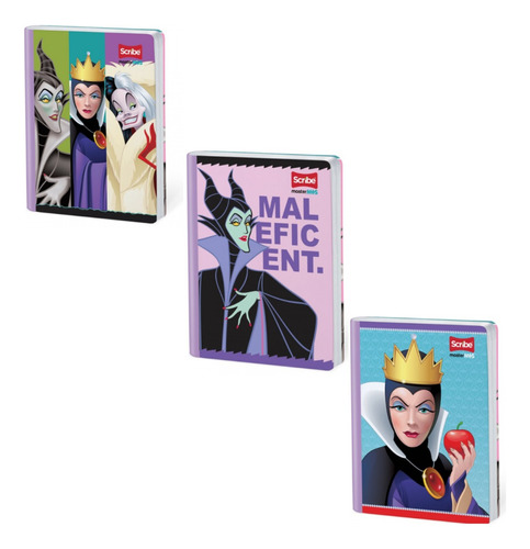 Cuaderno Cosido Cuadriculado Villanas Disney X5 Unidades