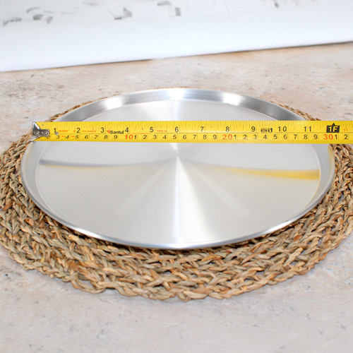 Charola De Aluminio Para Pizza Redonda 30 Cm Color Plateado