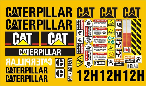 Calcomanías Motoconformadora Caterpillar 12h Opción 1