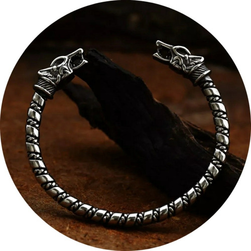 Brazalete Sagrado Lobos De Odín Geri & Freki Vikingos 