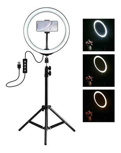  Aro Luz Led 10 Pulgada Profesional Maquillaje +tripie