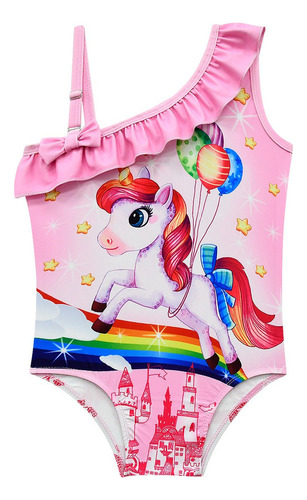 Unicornio Niña Slash Halter Traje De Baño Body De Una Pieza