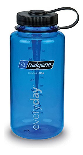 Botella De Boca Ancha Nalgene Tritan, 32 Oz, Azul Y Negro