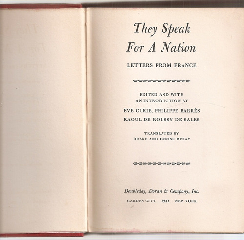 They Speak For A Nation - New York 1941