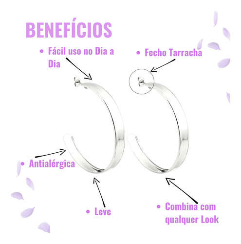 Argola Grande De Aço Cirúrgico Antialérgico Feminino