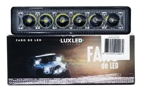 Barra Faro 6 Led Universal Rectangular 12v 18w Luxled