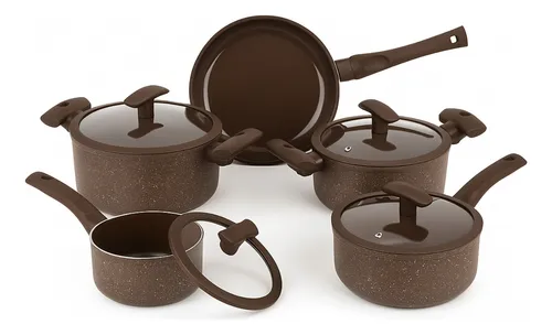 Conjunto Panelas Cerâmica 3mm 5 Peças Hércules Indução