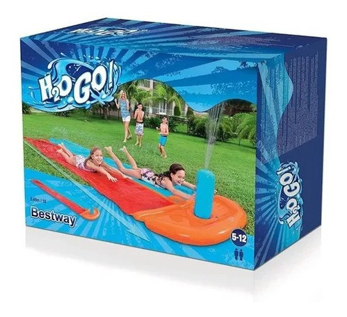 Imagen 2 de 4 de Tobogán Dragstrip Splash Slide 5.49m Bestway 52231