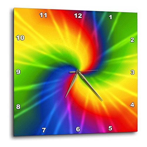 Rainbow Tie Dye Colorful Art - Reloj De Pared, 15 X 15 ...