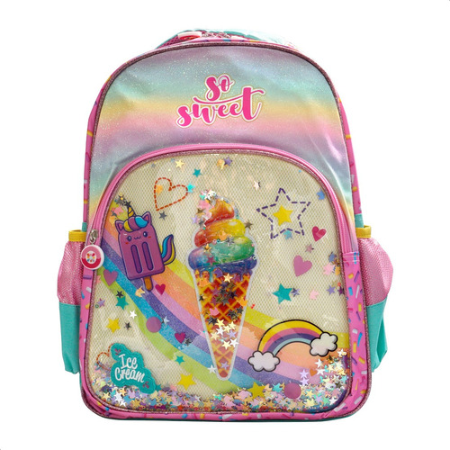 Mochila Infantil Escolar Helado Arco Iris