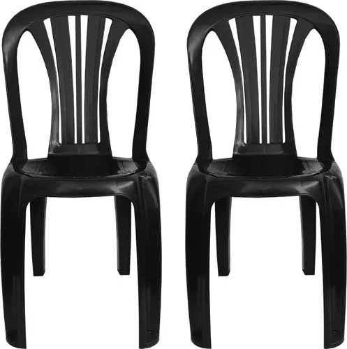2 Cadeira Iara De Plástico Preto