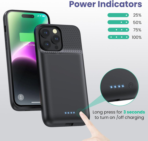 Funda Con Batería Para iPhone 14 Pro Max/14 Plus/13 Pro M...