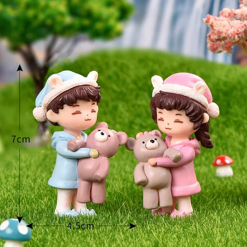 Miniatura Crianças Abraçadas Com Ursinhos , Decoração