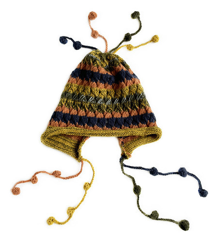 Gorro Tejido Con Forma De Gato, Colorida, De Lana, Con Forma