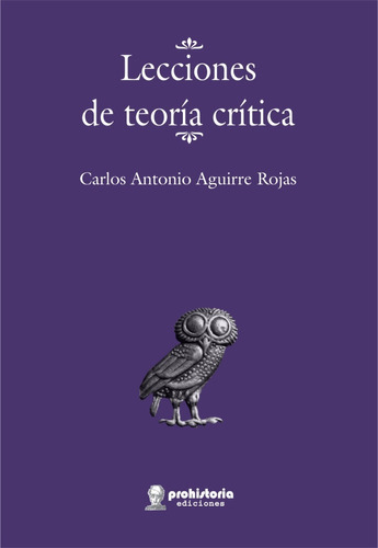 Lecciones De Teoría Crítica, De Carlos Antonio Aguirre Rojas. Editorial Prohistoria Ediciones En Español