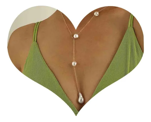 Iaceble Boho Collar Largo De Perlas Lariat Collar De Perlas