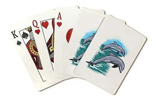 Juego De Cartas - Dolphins Jumping, Icon (playing Card Deck,
