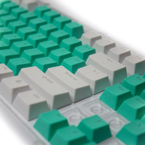 Imagen 2 de 3 de Keycaps Set Color Blanco + Turquesa