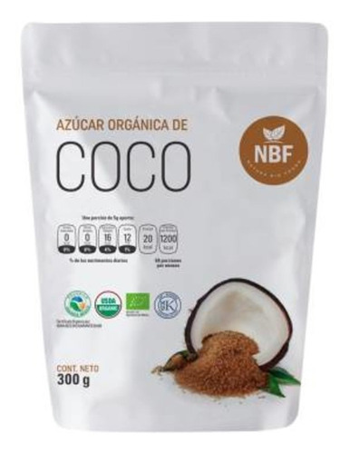 5 Pzas De Azúcar De Coco Natura Bio Foods 300 G