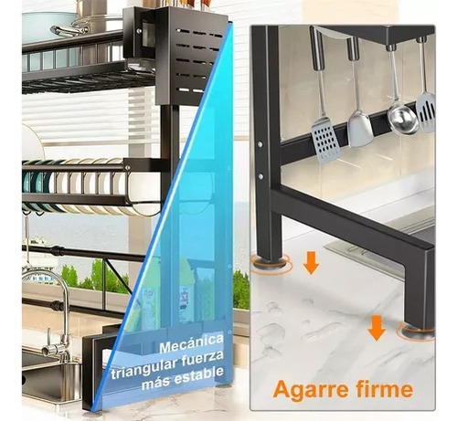 Escurridores Trastes Fregadero De Cocina Ajustable 2 Capas Heaimo