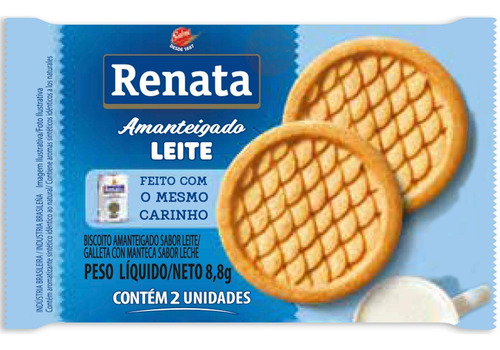Biscoitos Amanteigados Sache Renata Chocolate Leite - 80 Un