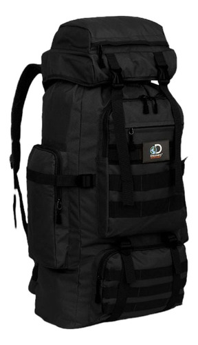 Mochila Mochilero 60+5 Lts Discovery Adventure Camping Viaje Color Negro