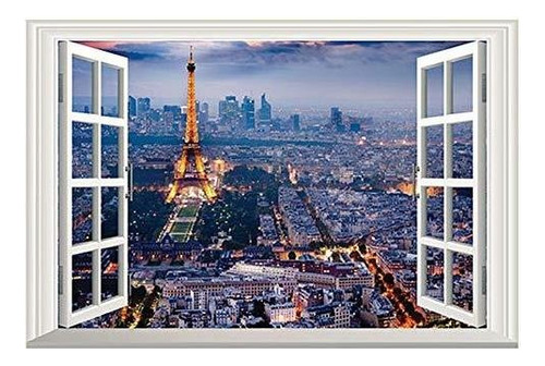 Boodecal Torre Eiffel En París Paisaje Romántico Ventan