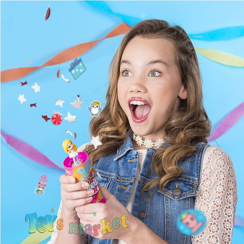 Imagen 3 de 10 de Party Pop Teenies Muñeca Sorpresa Con Confetti Push Fiesta
