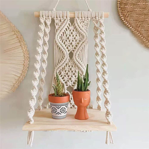 Estante Colgante De Pared De Macramé Decoración De Pared