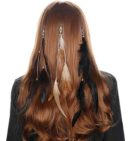 Mwoot Extensión De Cabello Con Clip De Plumas, 6 Piezas, Pin