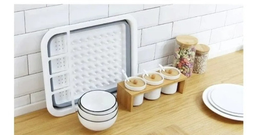 Imagen 7 de 10 de Secador Platos Multiusos Porta Cubiertos Plegable Cocina