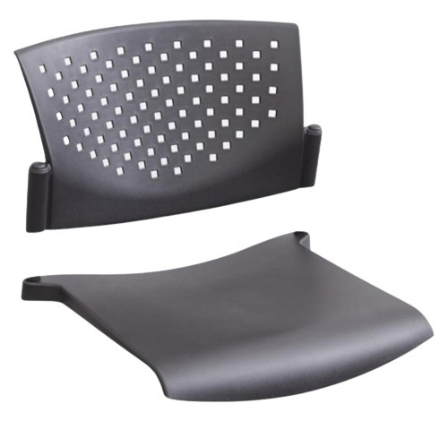 Repuesto De Silla Set Asiento Y Espaldar Polipropileno Negro