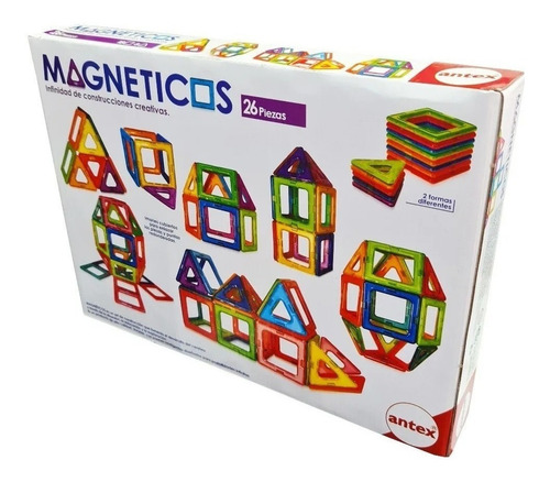 Imagen 4 de 5 de Bloques para armar magnéticos Antex 26 piezas en caja