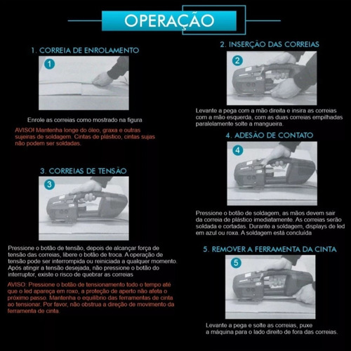 Máquina Para Arquear Fita Automática Portátil 2 Baterias